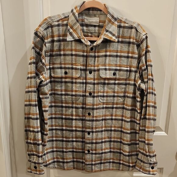 EVERLANE The Heavy Overshirt Plaid Button Down Men's L Shirt Jacket Anglercore - Picture 1 of 7